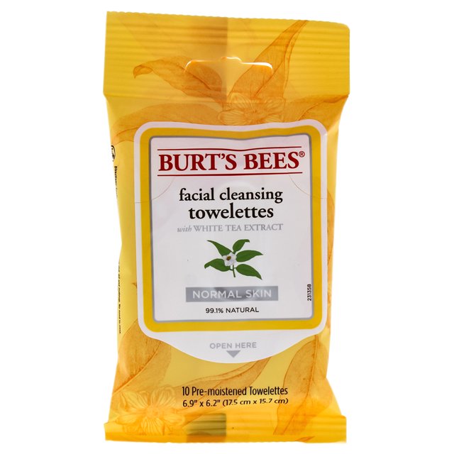 Toallitas Burts Bees Burts Bees Facial Cleansing Towelettes with White Tea Extract Toallitas Unisex 10Pc