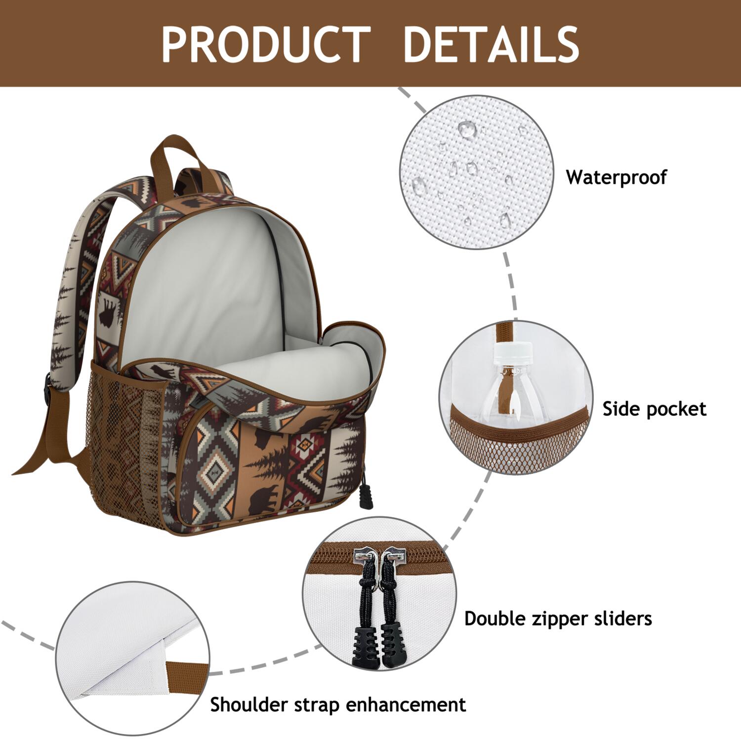 Big Eyes Owl Cartoon Adjustable Backpack - Waterproof & Breathable School Bag for Elementary Students