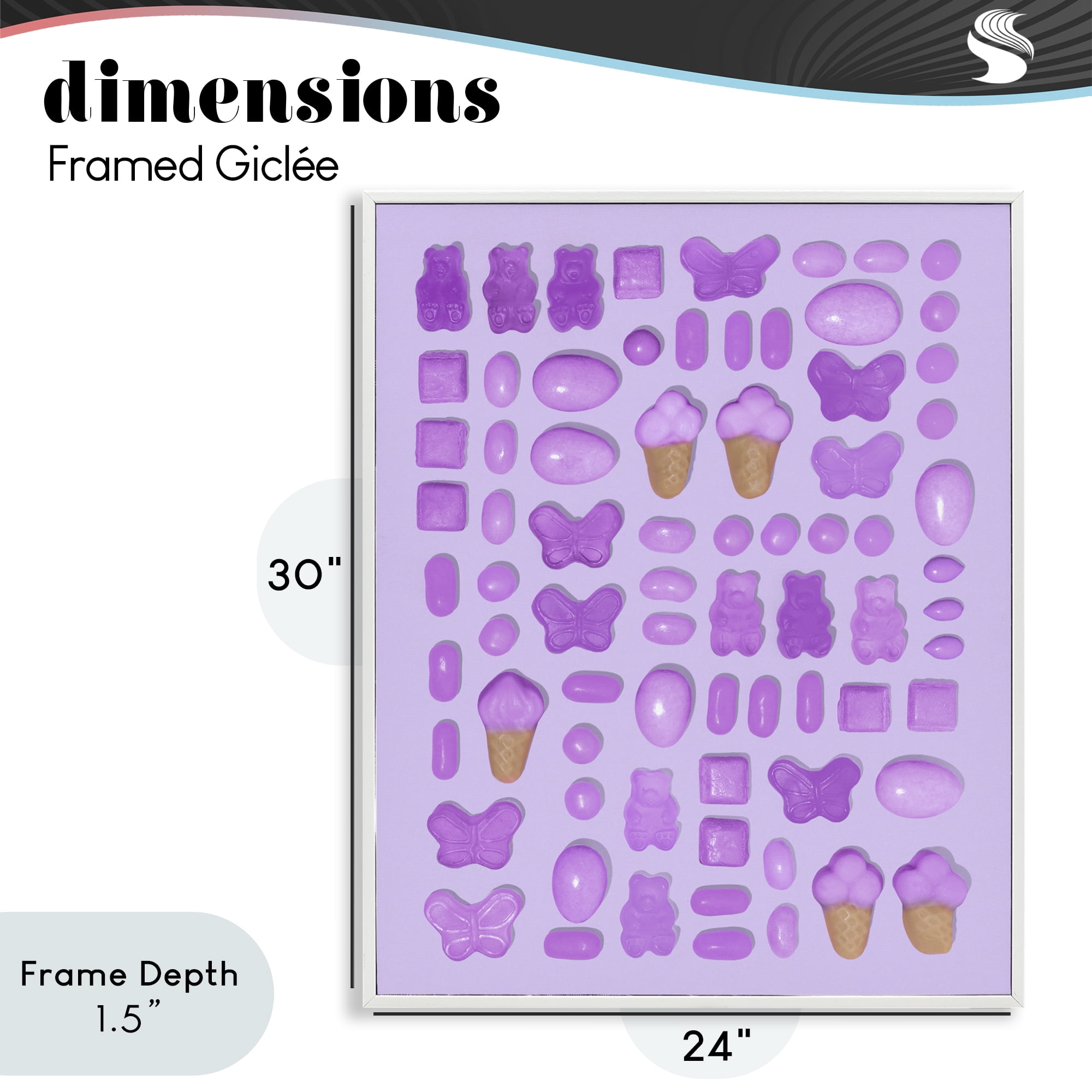 Stupell Industries Lilac Purple Toned Candies White Framed Giclee Art, design by LISH Creative