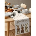 thumbnail image 6 of ERUNPONLY Easter Table Runner - 90 Inch Long Spring Bunny Retro Bow Retro Botanical Brown Cotton and Linen Blended Dress Scarves Farmhouse Table Runner for Kitchen Dining, Coffee Table, 13"x90", 6 of 8