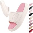 thumbnail image 1 of Zapatillas de baño para hombre y mujer, de interior, con suela gruesa y muy suaves, de secado rápido, para ducha, para hombre y mujer, color rosa, 1 of 5