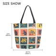 thumbnail image 5 of FORMRS Womens Canvas Tote Bag with Zipper Inner Pocket Shoulder Handbag, Jungle Stamp, 5 of 7