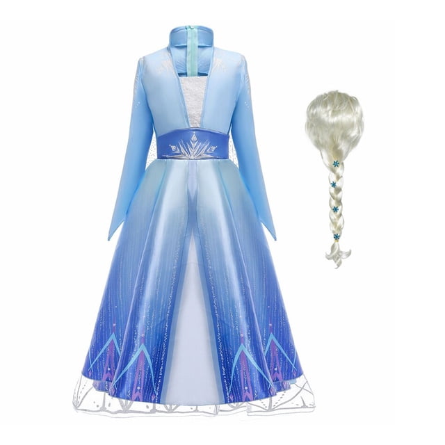 Frozen-vestido de princesa Elsa 2 para niñas, disfraz de princesa, Vestidos de fantasía para niños, Reina de la nieve, Disney