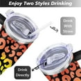 thumbnail image 5 of 40oz Fashion Leopard Pattern Stainless Steel Flip Straw Tumbler Spill Proof Travel Cup Double Wall Vacuum Insulated Coffee Mug with Top Handle, 5 of 6