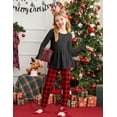 thumbnail image 3 of Arshiner Girls 2 Piece Clothing Set Floral Ruffle Hem Bell Sleeve Top and Leggings Fall Winter Outfits, 3 of 6