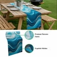 thumbnail image 5 of Teal Abstract Waves Table Runner - 120 Inch Long, Kitchen Dining Table Runner Dresser Scarves, Water Ripple Stripes Modern Farmhouse Decor for Coffee Tables Wedding Party Banquet, 5 of 8