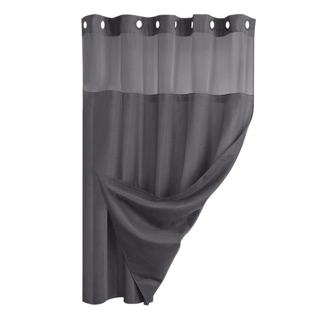 Rideau de Douche Spa pour Garde-Robe Sans Design de Crochet et Doublure Incluse pour une Installation Facile dans un Style Hôtelier, Lavable, Transparent, Solution de Confidentialité pour Fenêtre Supérieure de Salle de Bain