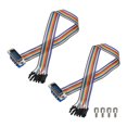 thumbnail image 1 of Unique Bargains 2 Pcs IDC Rainbow Wire Flat Ribbon Cable DP15 Male to 15P Female 11.8 Inch Length 2.54mm Pitch, 1 of 4
