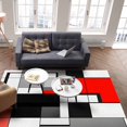 thumbnail image 4 of Area Rugs Indoor Non-Slip Rectangle Rug 5x8 Ft Abstract Medieval Red Black Geometrical Rug Rubber Backing Floor Mats Non Shedding Home Decor Carpet for Entryway Living Room, 4 of 8