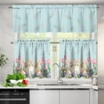 thumbnail image 4 of Easter Day Cute Bunny Window Treatment Tiers for Kitchen Living Room Decor Flower Rabbit Window Curtain Set of 3,Rod Pocket Kitchen Curtain Valance and Tiers Set,Size S, 4 of 4