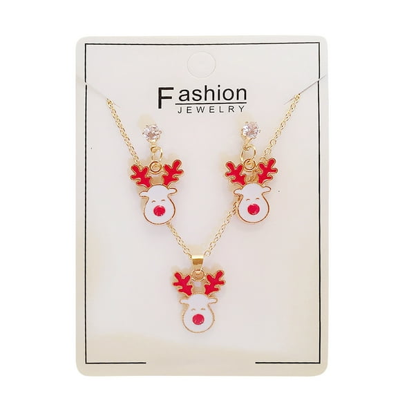 Christmas Necklace And Earring Set Xmas Holiday Jewelry Snowflake Snowman Santa Christmas Tree Christmas Jewelry Set Gifts