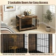 thumbnail image 5 of Pefilos 32" Wooden Dog Crate Furniture for Indoor Dogs, Dog Kennel with Double Lockable Doors and Removable Tray, Modern Dog Cage for Small/Medium Dogs, Brown, 5 of 7