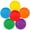 bright rainbow, variant on Elcoho 72 pack Pastel Rainbow Paper Plates, 9 inch Thick Disposable Dinner Plates For Parties Celebrations