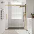 thumbnail image 2 of CASAINC 60 in. W x 76 in. H Sliding Frameless Shower Door Brushed Gold Soft-Closing 3/8 in. Tempered Glass, 2 of 9
