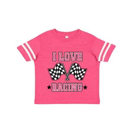 

Inktastic I Love Racing Rally Flags Girls Gift Toddler Toddler Girl T-Shirt