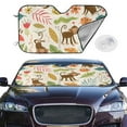 thumbnail image 2 of Uemuo Monkeys in the Jungle Pattern Accordion Car Windshield Sun Shade, Foldable Reflective Sun Visor for Car, Reflector Windshield Sunshade-, 2 of 7