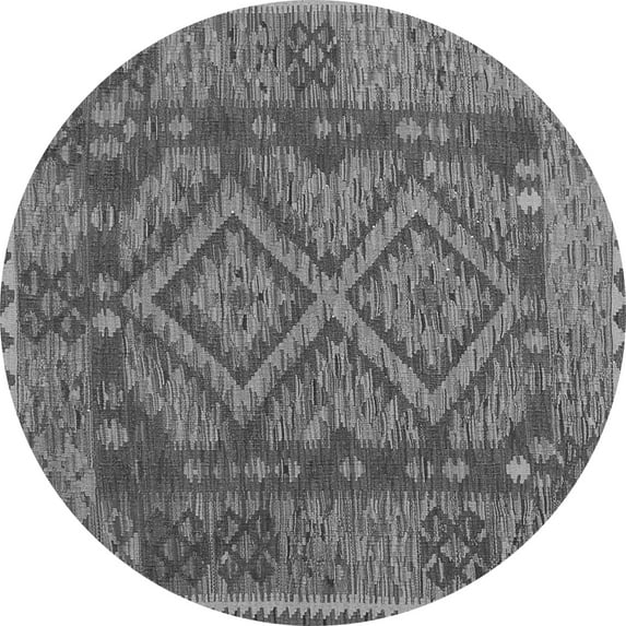 Ahgly Company Indoor Round Oriental Gray Traditional Area Rugs, 5' Round