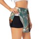 thumbnail image 1 of Balery Starry Sky Cloud Fox Pantalones cortos deportivos para mujer con forro y dos bolsillos, elásticos, para entrenamiento, gimnasio, yoga-X-Large, 1 of 7