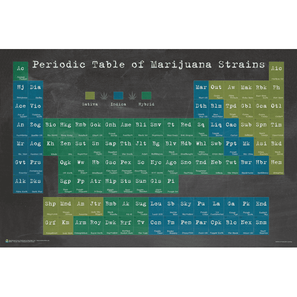 Periodic Table of Marijuana Laminated Poster - 36.5" x 24.5" - Walmart ...