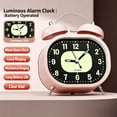 thumbnail image 4 of Tunhigl Curved Twin Bell Luminous Alarm Clock, Silent Non-Ticking with Night Glow Dial & Loud Wake-Up Bell, 4 Colors, 4 of 5