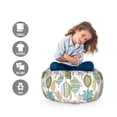 thumbnail image 2 of Tree Storage Toy Bag Chair, Scandinavian Design Leaf Modern Scribble Art Retro Style Forest Foliage, Stuffed Animal Organizer Washable Bag, Large Size, Multicolor, by Ambesonne, 2 of 3