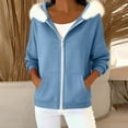 thumbnail image 4 of Christmas Fleece Sweatshirts for Women, Oversized Zipper Hoodies, Long Sleeve Fuzzy Jackets with Pockets, 4 of 9