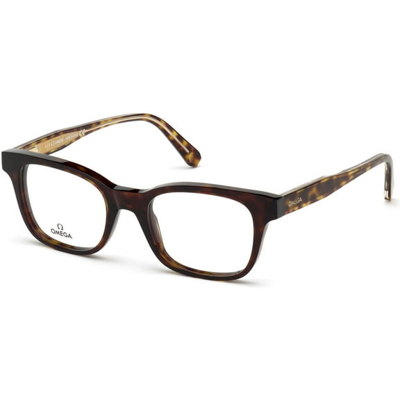 Omega OM5004-H Full Rim Square Shiny Dark Havana/Shiny Dark Havana and Transparent Eyeglasses