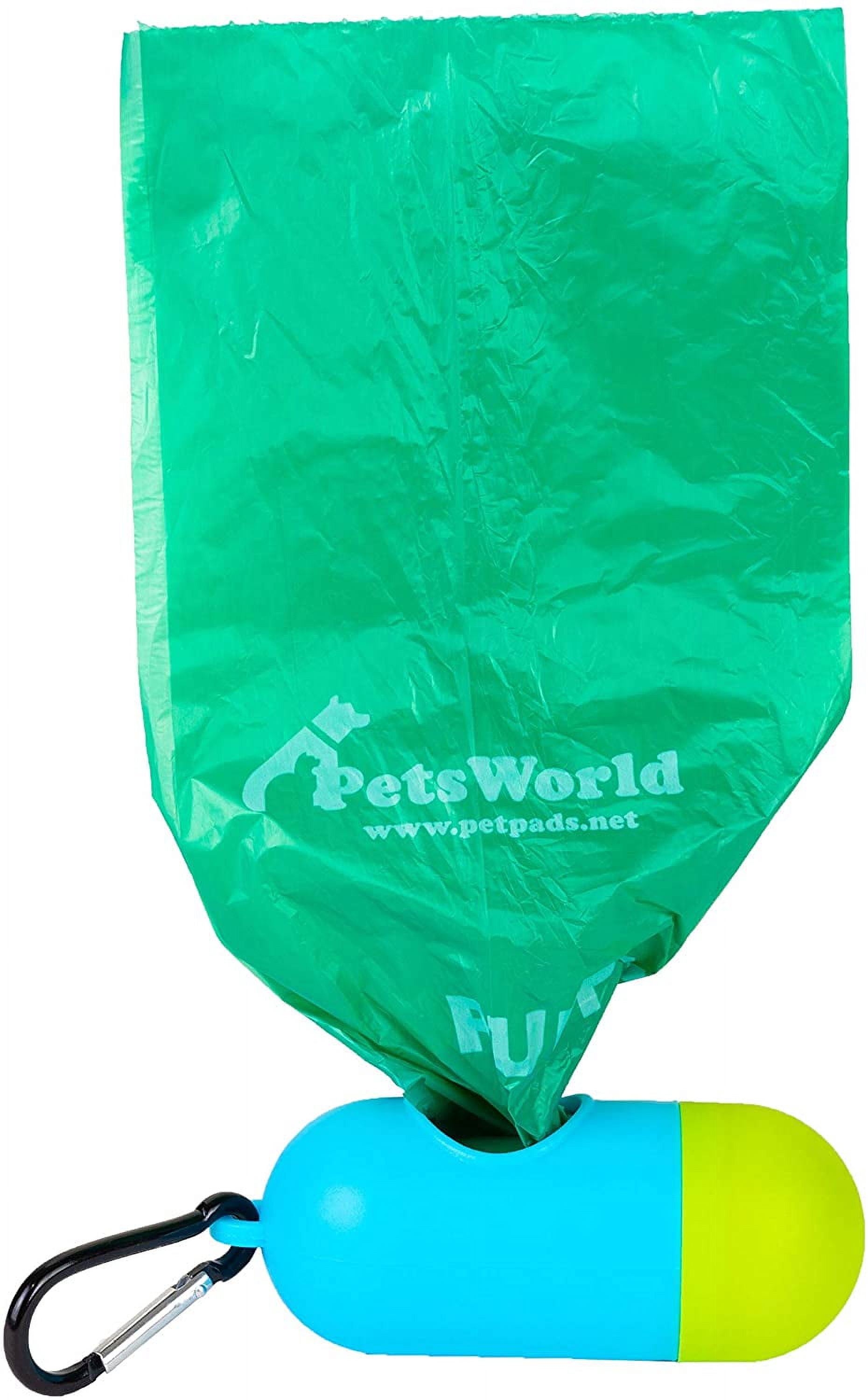 PETSWORLD 4000 Cucumber Scented Dog Waste Bags, Extra Thick and Sturdy Poop Bags for Dogs, Guaranteed Leak-proof, 20 Waste Bags Per Roll with FREE Leash Clip and Bag Dispenser