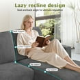 thumbnail image 4 of 106" Corduroy Sofa for Living Room, U Shaped Couch, Wood Frame, Gray, 4 of 10