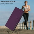 thumbnail image 7 of Wallet Case Compatible for iPhone 15 Plus, PU Leather Magnetic Closure Protective Flip Folio Case with 3 Card Holder and Wrist Strap Cover Women Men,Violet,For iPhone 15 Plus, 7 of 7