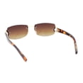 thumbnail image 4 of Womens Rhinestone Star Jewel Rimless Designer Sunglasses Gold Tortoise - Brown, 4 of 4