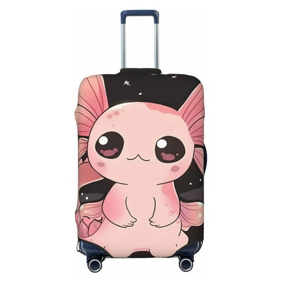 Kdxio Cute Axolotl Sakura Blossoms B Pattern Luggage Cover for Travel,Elastic and Durable,Fits 18-32 Inch,Anti-Scratch Suitcase Protector-No luggage included