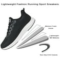 thumbnail image 5 of Tennis Shoes Sneakers, Mens/Womens Athletic Running Shoes Non Slip Lightweight Breathable Mesh Fashion Sneakers for Walking Gym Workout Jogging, Black - Size 11, 5 of 8