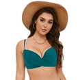 thumbnail image 3 of GEWSEY Women Underwire Bikini Top Only - 2025 Push Up Swim Top Padded Bra Swimsuit (Dark Green, S), 3 of 9