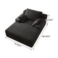 thumbnail image 2 of CARZZI LIFE 63" Plush Cloud Chaise Lounge, Chaise Lounge Couch with Sponge Support, Sofa Bed Couch with Ergonomic Pillows for Living Room and Home Theater, Black, 2 of 8