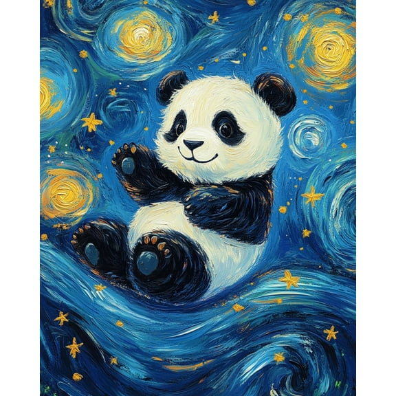 Paint by Numbers for Adults Kids Beginner Baby Panda Under the Stars DIY Acrylic Painting by Numbers Kits with Brushes Acrylic Pigment Home Decoration Gifts 16 x 20 inch