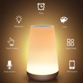 thumbnail image 4 of Touch Lamp, Portable Table Sensor Control Bedside Lamps with Quick USB Charging Port, 5 Level Dimmable Warm White Light & 13 Color Changing RGB for Bedroom/Office/Hallways, 4 of 5