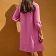 thumbnail image 6 of Fashion SMihono Linen Dresses for Women 2025 Casual Summer Cotton Linen Dress Tunic Flowy Mini Sundress 3/4 Sleeve Beach Outfits Hot Pink M, 6 of 9