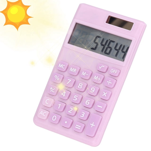 8 Digit Large LCD Display Solar Battery Dual Power Handheld Pocket Calculator, Lightweight And Portable, Applicable For Business, Office, Family, School