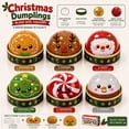 thumbnail image 4 of CQHVKQ 3.35" Giant Dumpling Squishy Mystery Box, Christmas Mystery Squishy Dumplings, Glitter Stress Relief Squeeze Balls with Steamer Box, Mystery Surprise Fidget Christmas Toys for Kids, Sweet, 4 of 9