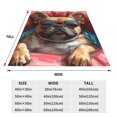 thumbnail image 3 of Fotbe French Bulldog In Sunglasses Manta de Franela Acolchonada con Estampado, Súper Suave y Esponjosa, Extra Grande para Sofá, Cama, Uso Todo el Año-80"x60", 3 of 7