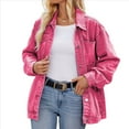 thumbnail image 2 of Chaqueta Vaquera de Larga con Botones y Bolsillos para Mujer Rosa M, 2 of 9