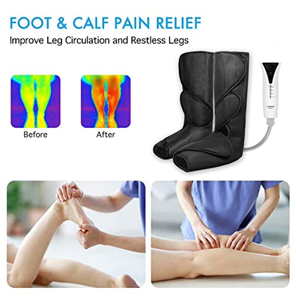 Air Compression Calf Wraps Massager for Leg Circulation and Swelling Pain Relief 2 Modes 3 Intensities QUINEAR Leg Massager 