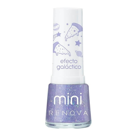 Esmalte de uñas Renova Esmalte Mini Galaxia 7.7 ml Morado con Glitter
