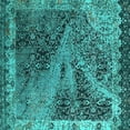 thumbnail image 1 of Ahgly Company Indoor Square Oriental Turquoise Blue Industrial Area Rugs, 8' Square, 1 of 4