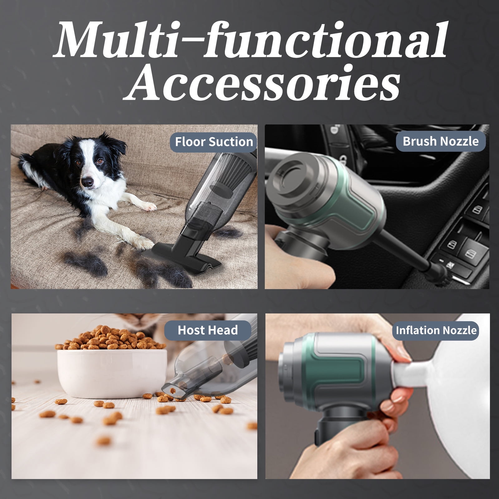 Ecoflick Handheld Vacuum Cleaner, Battery Powered, 16000PA, Mini Vacuum Cleaner Cordless for Car, Home, Office