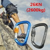 OUTERDO 26KN Screw Locking Clip Mountaineering Climbing Camping Aluminum D-Ring Carabiner Hook
