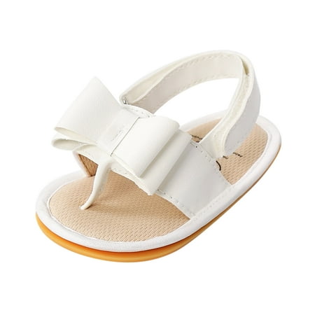 

Ketyyh-chn99 Toddler Sandals Girl Baby Girls Floral Closed Toe Sandals Non-Slip Soft Rubber Sole Infant Toddler Summer Walking Shoes White 0 Months