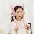 thumbnail image 4 of Winter Earmuff Rabbit Ear Solid Color Moving Bunny Ear Warmer Ear Muff for Ski, 4 of 8