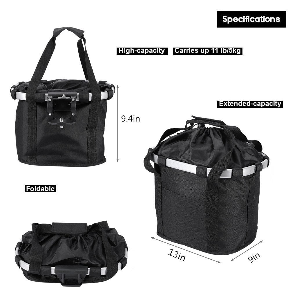 CNKOO Bicycle Front Basket, Removable Waterproof Bike Basket, Pet special car basket Black